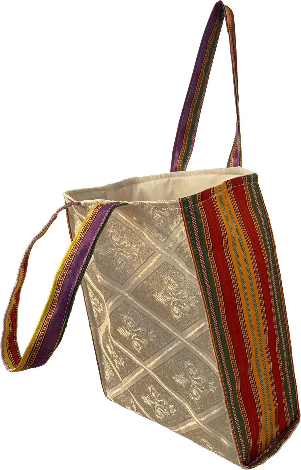 Tote bag, levantine and ivory