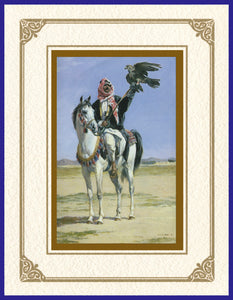 Desert Life Collection of Orientalist Art - DLC6 The Falconer (Pack of 5 cards and envelopes) - manara