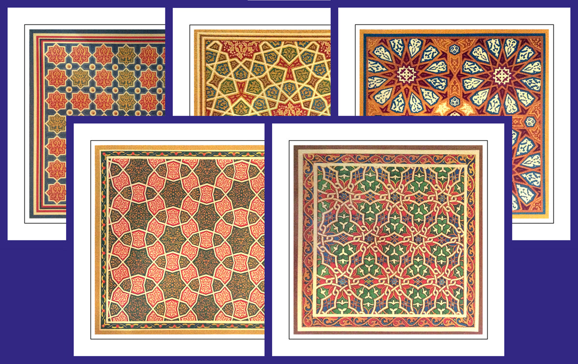 Gilded Inline Collection of Arab and Islamic Art - GICΩ complete (Pack of 5 cards and envelopes) - manara