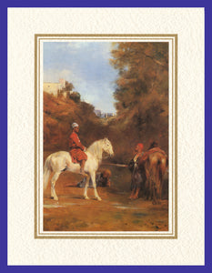 Mathaf Collection of Orientalist Art MC10 - Eugene Fromentin - 'A Moment of Rest' (Pack of 5 cards and envelopes) - manara