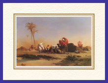 Load image into Gallery viewer, Mathaf Collection of Orientalist Art MC14 - Jules Marie Desandre - &#39;Shelter by the Oasis&#39; (Pack of 5 cards and envelopes) - manara