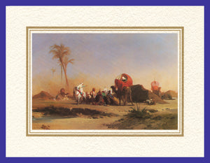 Mathaf Collection of Orientalist Art MC14 - Jules Marie Desandre - 'Shelter by the Oasis' (Pack of 5 cards and envelopes) - manara