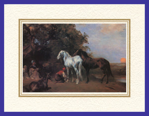Mathaf Collection of Orientalist Art MC16 - Eugene Fromentin - 'Before the Sale' (Pack of 5 cards and envelopes) - manara