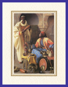 Mathaf Collection of Orientalist Art MC6 - Jean Discart - 'The Connoisseur' (Pack of 5 cards and envelopes) - manara
