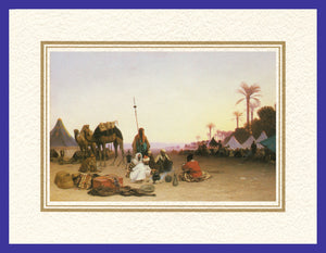 Mathaf Collection of Orientalist Art MC9 - Charles Theodore Frere - 'Halte d'une Caravane' (Pack of 5 cards and envelopes) - manara