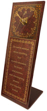 Load image into Gallery viewer, Side view of free-standing Philippians 4:6 Christian clock